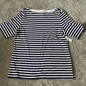 Talbots pink and navy striped shirt new with tags